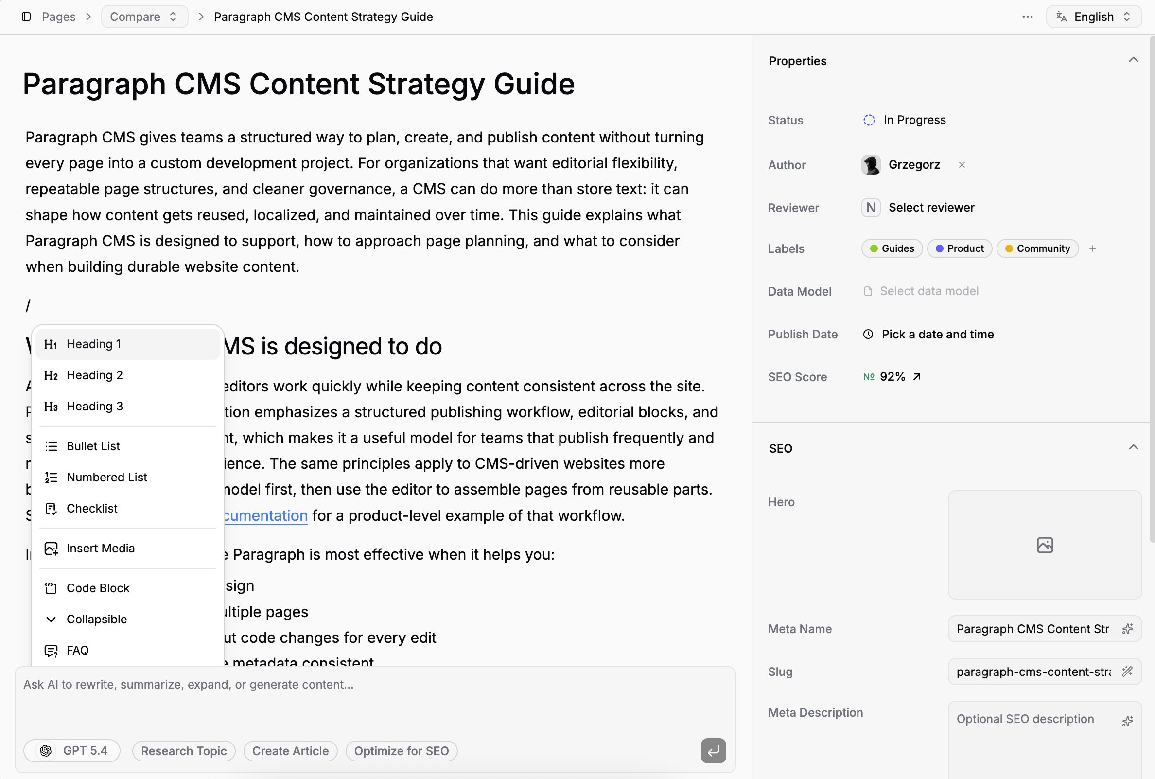Introducing Editorial Feed for Paragraph CMS